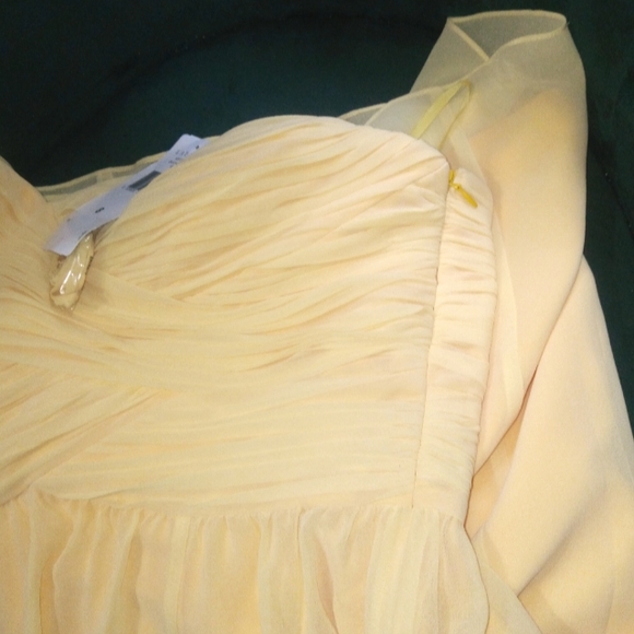 Ralph Lauren Buttery Yellow Evening Strapless Chiffon Dress, Sz 8 - Picture 5 of 8
